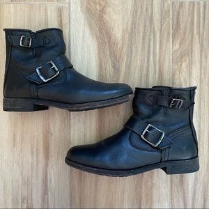 Frye • Black Buckled Booties • Size 5.5